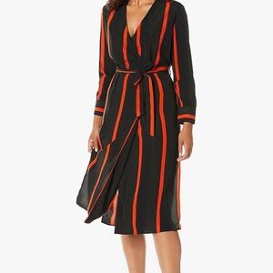 Size Large ASTR The Label striped midi length wrap dress